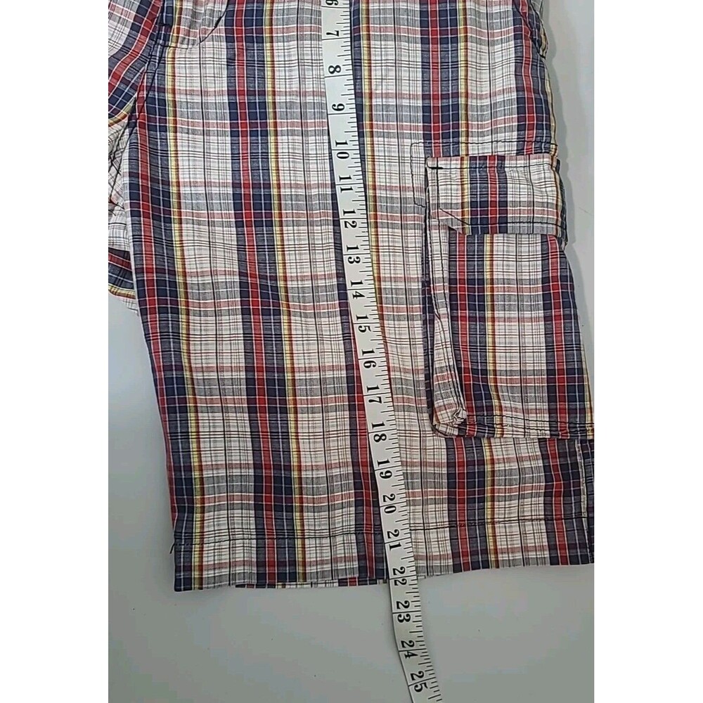 US Expedition Multi-Color Plaid Check Cargo Shorts Mens Size 38 100% Cotton - Picture 6 of 8